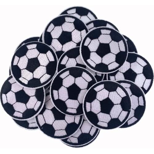 5Pcs Football Pattern Embroidery Iron On Patches For Clothing Applique Sewing DIY Badges Decorative Accessories 3.0cm