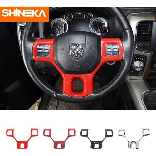 SHINEKA Interior Accessories for Dodge RAM 1500 Car Steering Wheel Decoration Cover Stickers for Dodge RAM 1500 2010-2017