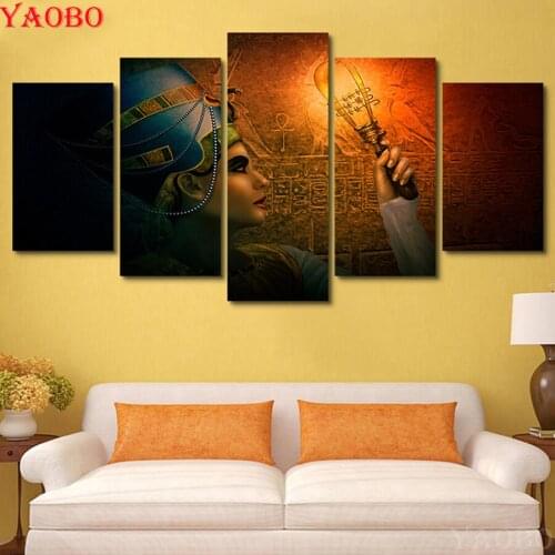 5 pcs/set Diamond Embroidery"Egyptian Queen"Full round/square 5D Diy Diamond painting Cross Stitch Kits,Mosaic Arts & Craft