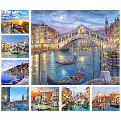 5D Diy Diamond Painting Water City Venice Diamond Mosaic Scenery Cross Stitch Kits Diamond Embroidery Landscape Home Decor Gift