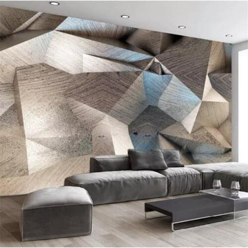 Beibehang Custom wallpaper 3d photo mural Nordic abstract solid square geometric polygon industrial wind background wall paper