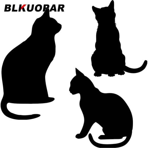 BLKUOPAR for Sitting Cat Silhouette Car Stickers Die Cut Sunscreen Decals Vinyl Windshield Helmet Vehicle Decor Car Styling DIY