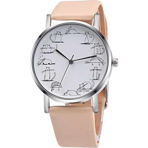 Relojes Cute Cat Glasses Watch Womens Analog Quartz Wrist Watch Women Mens Sports Clocks Relogio Wholesale Relojes Ladies Watch