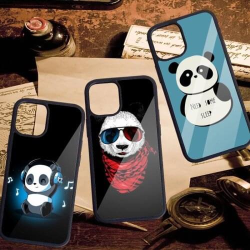 Panda Phone Case PC for iPhone 11 12 pro XS MAX 8 7 6 6S Plus X 5S SE 2020 XR