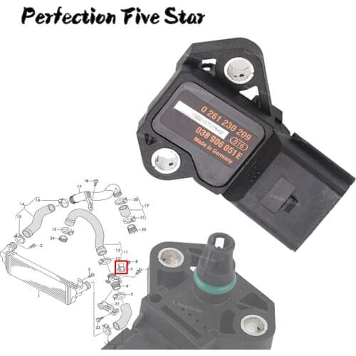 038906051E Intake Manifold Boost Pressure Sensor MAP For Audi A4 A6 2011-2014 Q5 2009-2013 A8 2010-2016 2.0L For VW For Seat