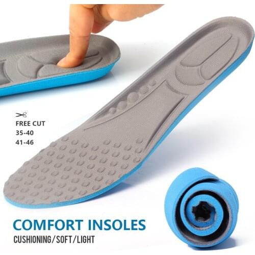 Elastic Shock Absorbing Sports Insoles for Shoes Men Women Breathable Sneakers Inserts Memory Foam 3d Feet Massager Insole