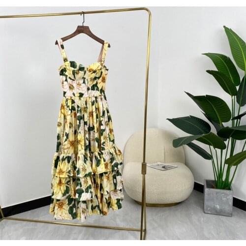 EVACANDIS Yellow Summer Dresses