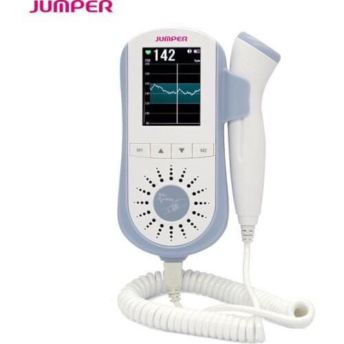 JUMPER 100E Fetal Doppler Ultrasound Baby Heartbeat Detector Home Pregnant large sreen Baby Heart Rate Monitor Pocket Doppler