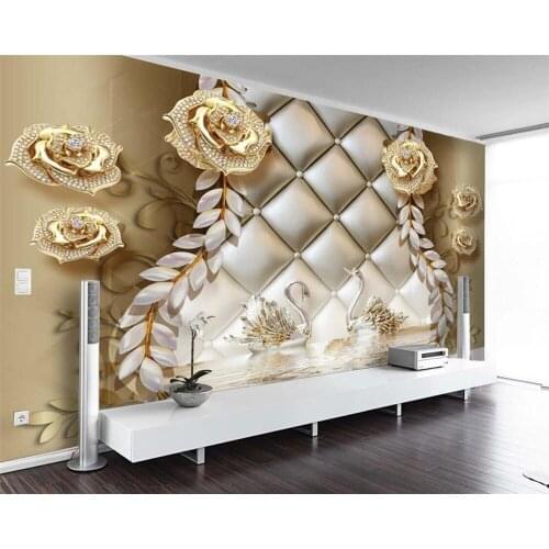 Beibehang Custom photo wallpaper 3D mural wallpaper sticker 3d luxury gold full house jewelry TV background papier peint mural
