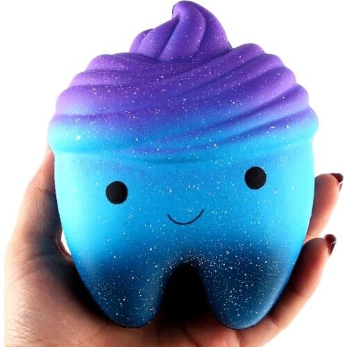New Fashion Jumbo Galaxy Tooth Squishy Slow Rising Toy Anti Stress Reliever Soft Squeeze Gift Toys 1PCS