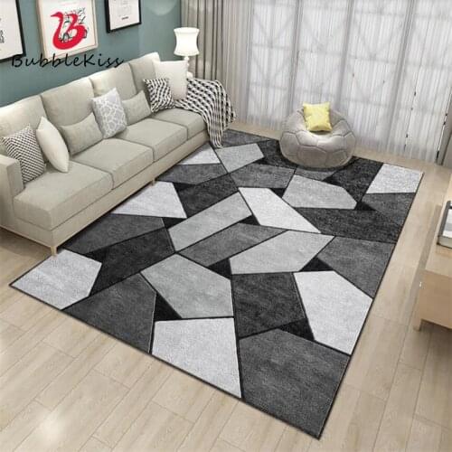 Bubble Kiss Nordic Carpets For Living Room Grey Splicing Geometry Bedroom Coffee Table Sofa Area Rugs Decor Customized Floor Mat