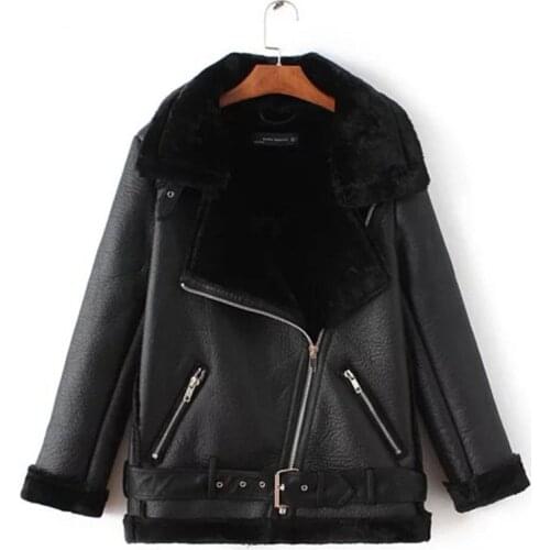 Warm Womens Winter Motorcycle Velvet Jacket Female Short Lapels Fur Thick Korean Version Plus Velvet Jacket 2020 Bomber Jacket