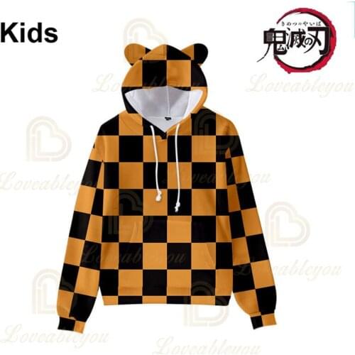 Jackets Coats Demon Slayer: Kimetsu No Yaiba Hoodie Kamado Tanjirou Kamado Nezuko Sabito Iguro Obanai Cosplay Hooded Sweatshirts