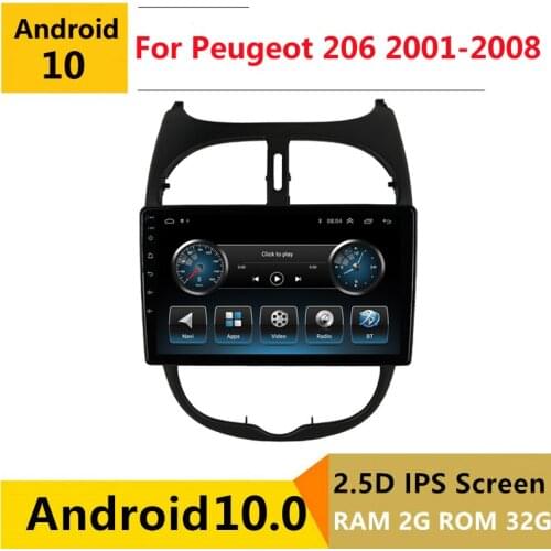 2G RAM Android car stereo for Peugeot 206 2001 2002 - 2008 radio navigation GPS Multimedia Player headunit