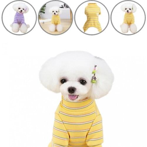 Fashion Wearable Dog Warm Four-legged Loungewear Unisex Pet Home Apparel Striped Design for Puppy