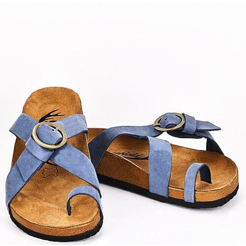 Moosefield Genuine leather New 2021 Comfortable flat eva sole for summer season Orthopedic anti-slip Womens slippers