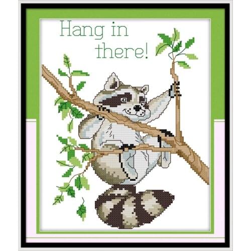 Hanging and thinking cross stitch kit animal cat Aida count 18ct 14ct 11ct print embroidery DIY handmade needlework supply