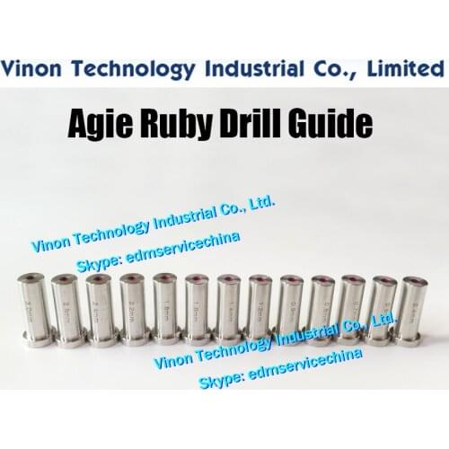 2pcs)d=1.7mm Agie Drill Guide HD30 (Ruby+SUS) 12dx16x35Lmm SD1 electrode guide 335009075,335009076 Actspark SD1,Charmilles HD30
