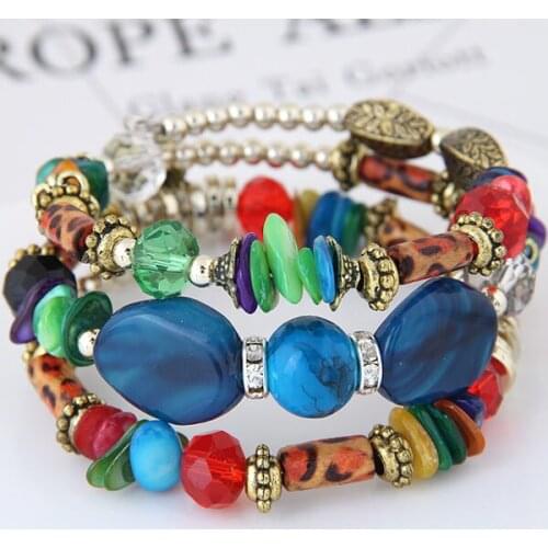 New Arrival Fashion Bohemian Multilayer Beads Bracelet Bangles jewelry for women gift pulseras mujer wrist band