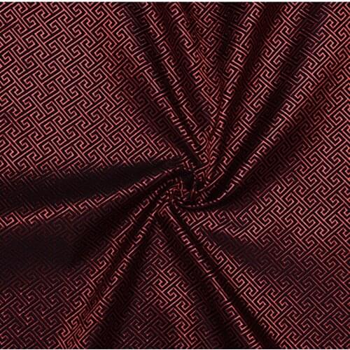 New arrival brocade red&black The Great Wall grid fabric for patchwork bed sheet tissue telas children cloth 100x75cm