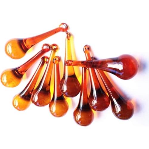 Wholesale Price 150pcs/lot 20*60mm Brown Raindrop Crystal Chandelier Hanging Pendants, Glass Beads Curtain Parts Decoration