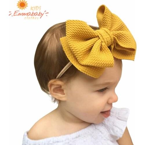 Wholesale Baby Accessories Sweet Infants Newborn Baby Girls Double Bow Hair Band Kids Headband 14Colors