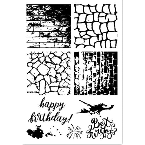 PANFELOU 11*16cm Crack bricks Transparent Silicone Rubber Clear Stamps cartoon for Scrapbooking/DIY Easter wedding album