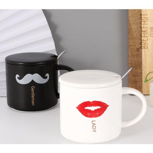 Mr and Mrs Coffee Mugs Cups Gift-Set for Engagement Wedding Bridal Shower Bride and Groom To Be Newlyweds Couples Black Ceramic