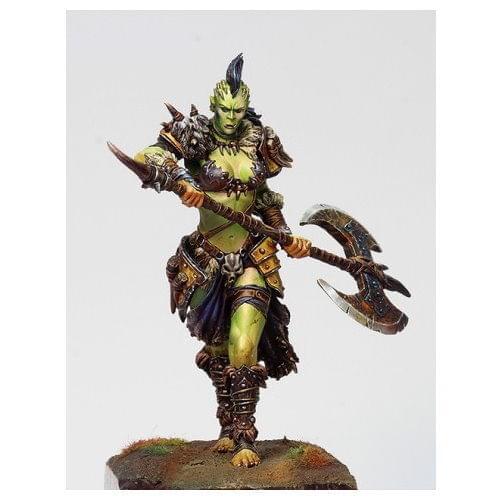 Assembly Unpainted Scale 1/24 75mm Orc woman soldier 75mm figure Historical Resin Model Miniature Kit
