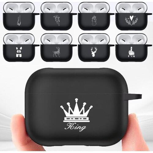 For Apple AirPods Pro Silicone Earphone Sleeve -white Image Matte Earphone Case Dust-proof Black Soft Case Headphone Accessories