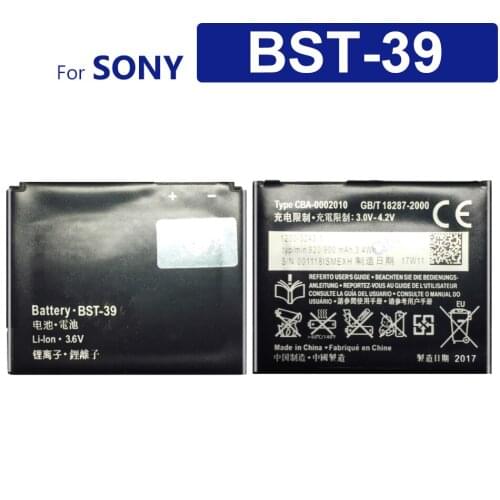 Replacement Battery For Sony W380c W508 W910 R300 W20 W908 W910i T707 BST-39 920mAh Authentic Phone Battery