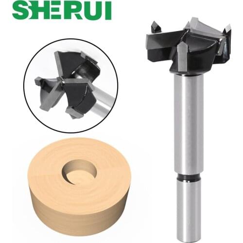 1pcs 35mm 3 teeth Forstner tips Woodworking tools Hole Saw Cutter Hinge Boring drill bits Round Shank Tungsten Carbide Cutter