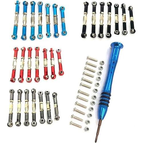 Durable Metal Servo Linkage Pull Rod Adjustable Lever Steering Tie Rod Set For WLtoys 144001 1/14 RC Car