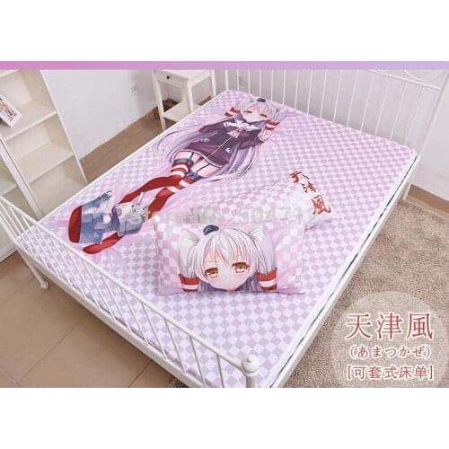 Japanese Anime Cartoon Collection Milk Silk Mattress Fitted Sheet Fitted cover bedspread counterpane No.524