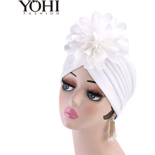 New Fashion Women vintage Flower Turban Cancer Chemo Caps Beanies Muslim headband Turbante Party Hijab Hair accessories