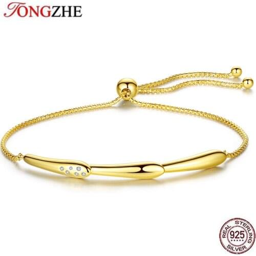 TONGZHE 925 Sterling Silver Stackable Tennis Rings for Women Wedding Ring CZ Yellow Gold Jewelry Valentines Day Gift Box Chain