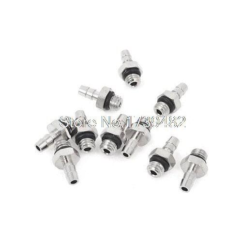 10 Pcs M5 Male Thread to 4mm 5/32" Pneumatic Tube Hose Mini Barb Fittings