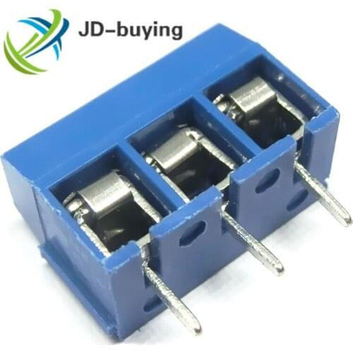 100PCS/LOT KF301-3P KF301-5.0-3P KF301 Screw 3Pin 5.0mm Straight Pin PCB Screw Terminal Block Connector