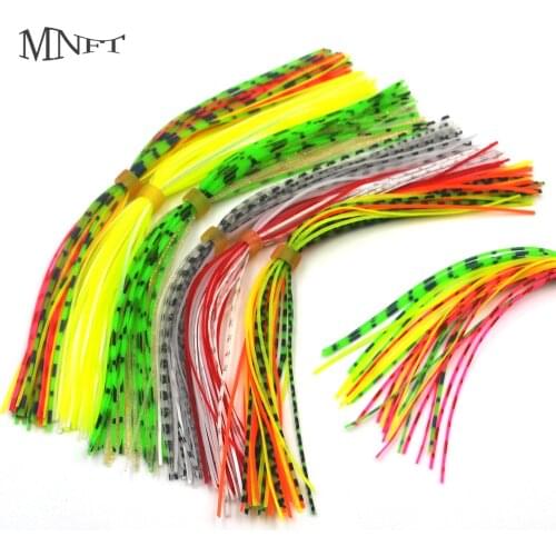 MNFT 12 Bundles 13cm Silicone Beard Bait Fly Tying Rubber Silicone Color Bar Lures