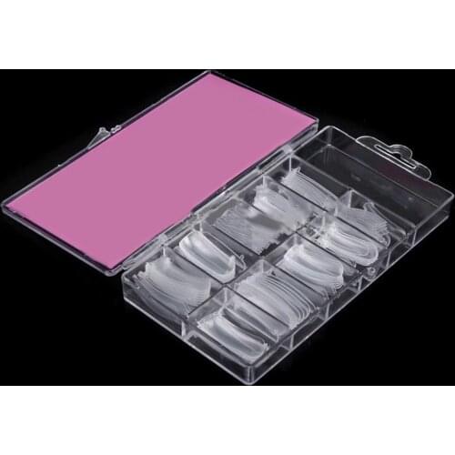 120 Pcs Clear Nail Art Acrylic False Tips System Form Tools Mold UV Gel DIY Artifical False Nails Coffin Tips Manicure DIY Tools