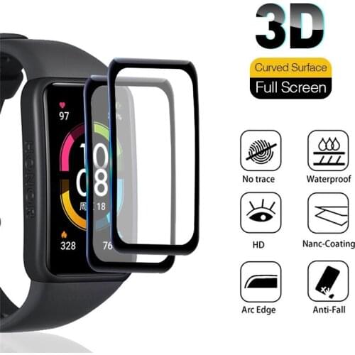2pcs/pack Curved Soft Protective Film For Huawei Band 6 honor Band6 Honer band6 Screen Protector Smart Watch Wristband Not Glass