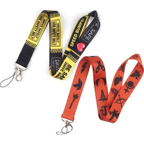 30pcs DRIVE SAFE Classical Style Lanyard For keys 90s Phone Working Badge Holder Neck Straps With Phone Ropes webbings ribbons