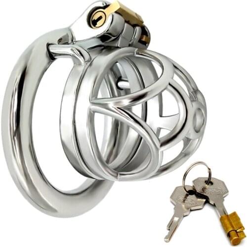 304 Stainless Steel Small Cock Cage Male Chastity Device Lock Penis Cock Ring Sex Toys for Men Adults Games Gay Bdsm Cockring