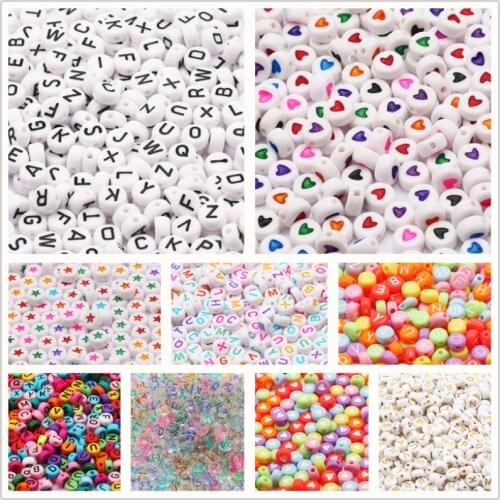 500Gram 7mm Mixed Letter Acrylic Beads Round Flat Alphabet Loose Spacer Beads For Jewelry Making Handmade Diy Bracelet Necklace