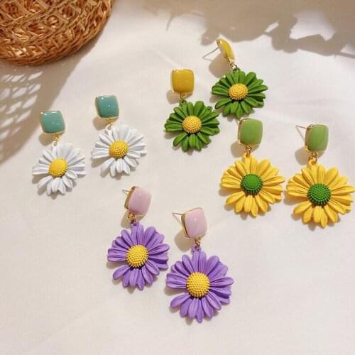 925 silver needle new simple flower earrings small daisy earrings sweet temperament earrings for women