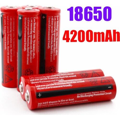 2-20 PCS 18650 battery 3.7V 4200mAh rechargeable liion battery for Led flashlight Torch batery litio battery