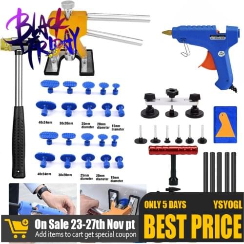 Car Tools Paintless Hail Removal Dent Lifter T-bar Tools Glue Gun Car Body Repair Kit Set Sheet Metal Dent Repair Package