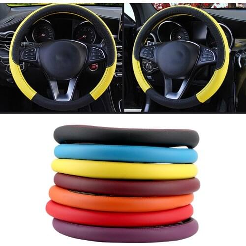 Car Steering Wheel Cover 37-38cm Universal Micro Fiber Leather Breathable Sport Auto Steering Wheel Covers Anti Slip