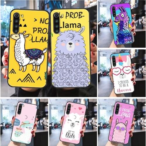 No Prob Lama Llama Alpacas Phone case For Xiaomi Redmi Note 7 7A 8 8T 9 9A 9S 10 K30 Pro Ultra Frosted black fashion funda soft