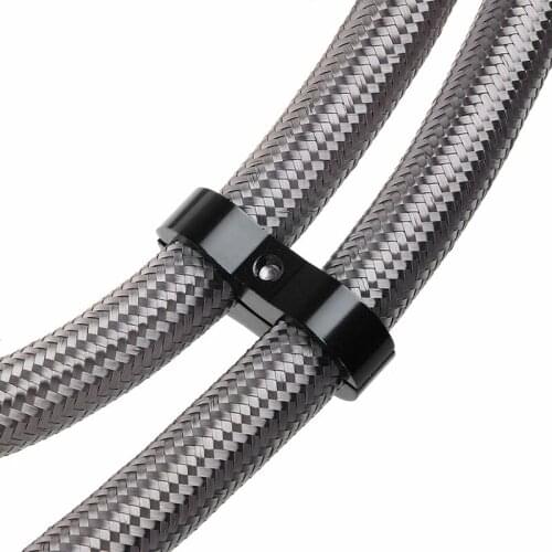 Hose line Black Aluminum Alloy 2 hole Accessories Hose Seperator Mount Bracker Gas/Water/Oil/Fuel CNC